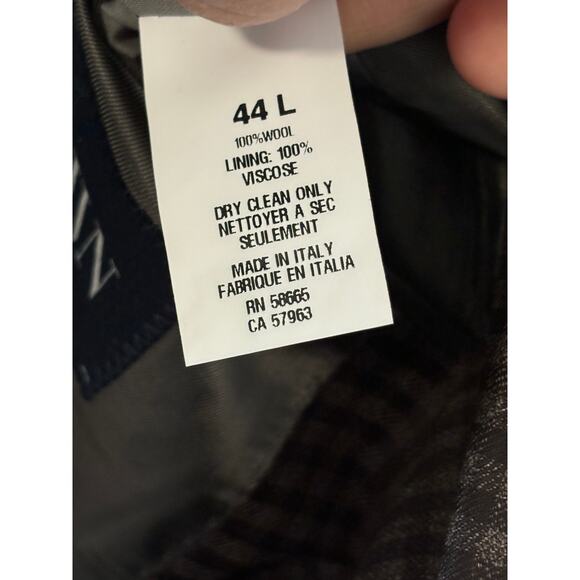 JWN Nordstrom Plaid 100% Wool Jacket Blazer Sport Coat 42L Made in Italy Brown - Picture 4 of 5